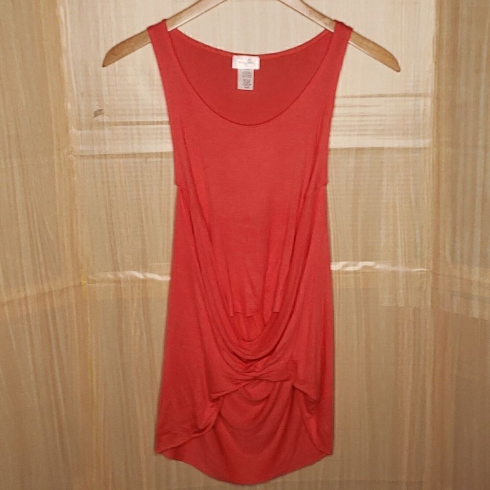 Bellino Womens Salmon Orange Tank Layered Look Small